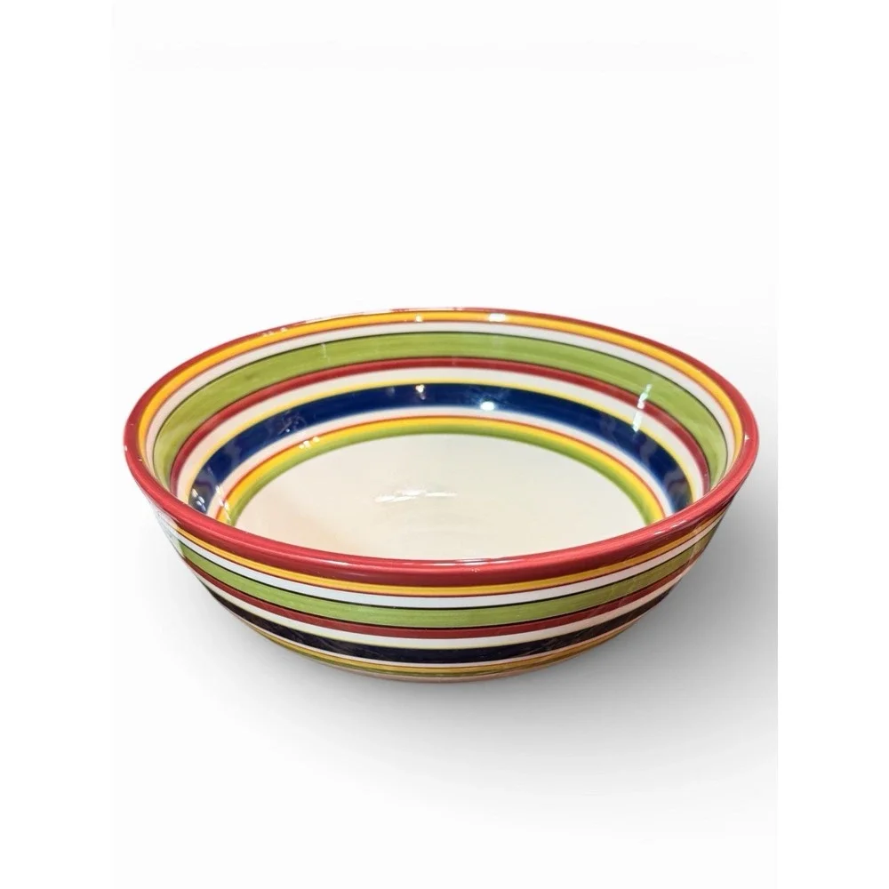 Tabletops‎ Lifestyles Large Lasamba Pattern Hand Painted Serving Bowl